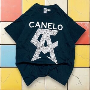 VTG Canelo Alvarez‎ Y2K Boxing Tee Men L Black Logo Graphic Sports Promo Shirt